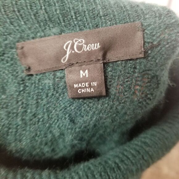 J.Crew Supersoft Ruffle Front Turtleneck In Old Forest Green Woman's Med Cozy - Picture 6 of 9